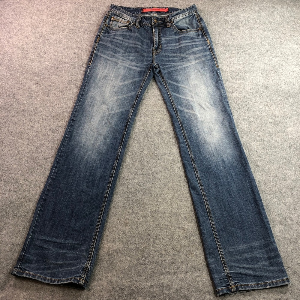 Rock & Roll Cowboy Mens Jeans 30x36 Blue Double Barrel Straight Leg Medium Wash